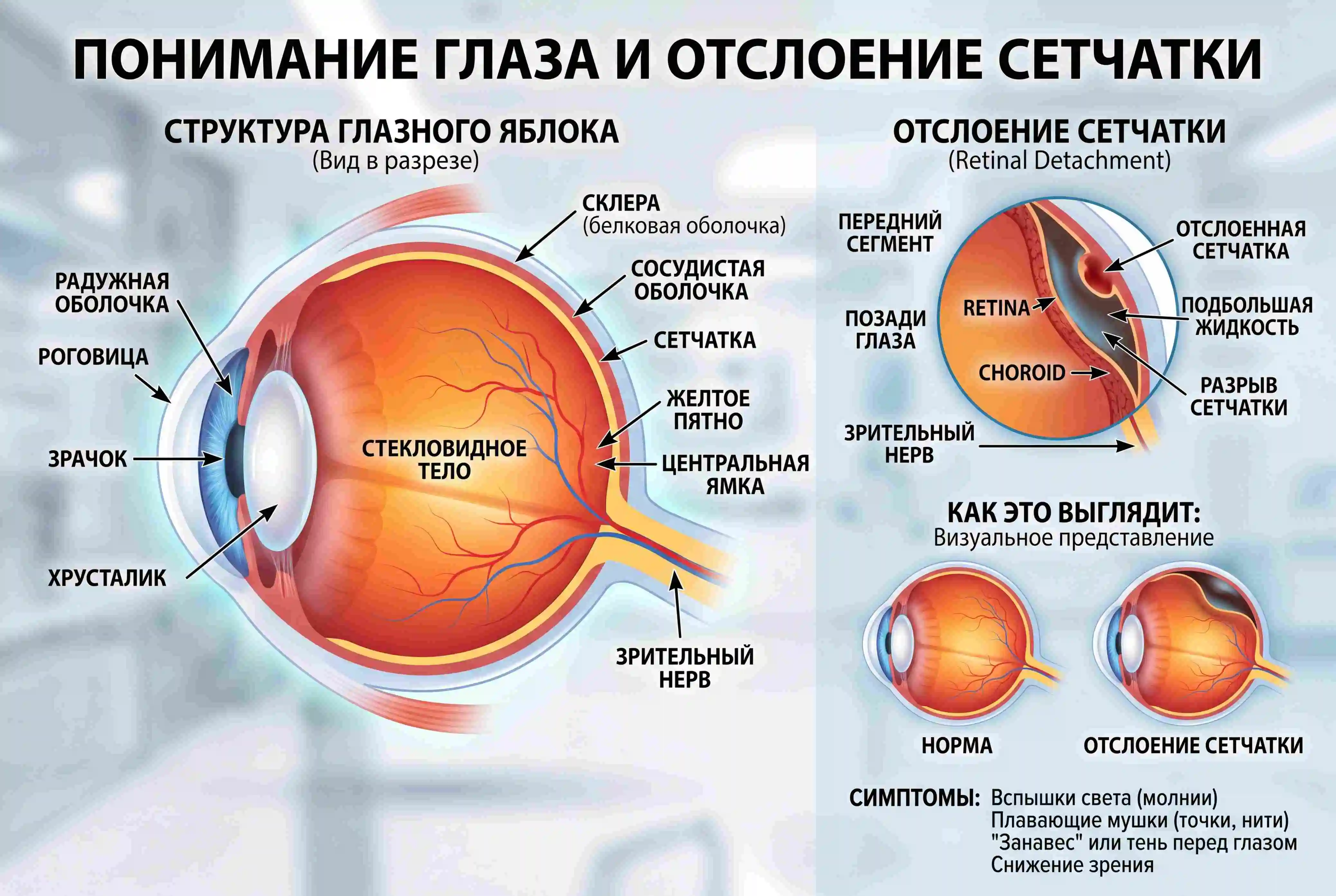 Отслоение сетчатки глаза. Могут ли помочь препараты Русинова?